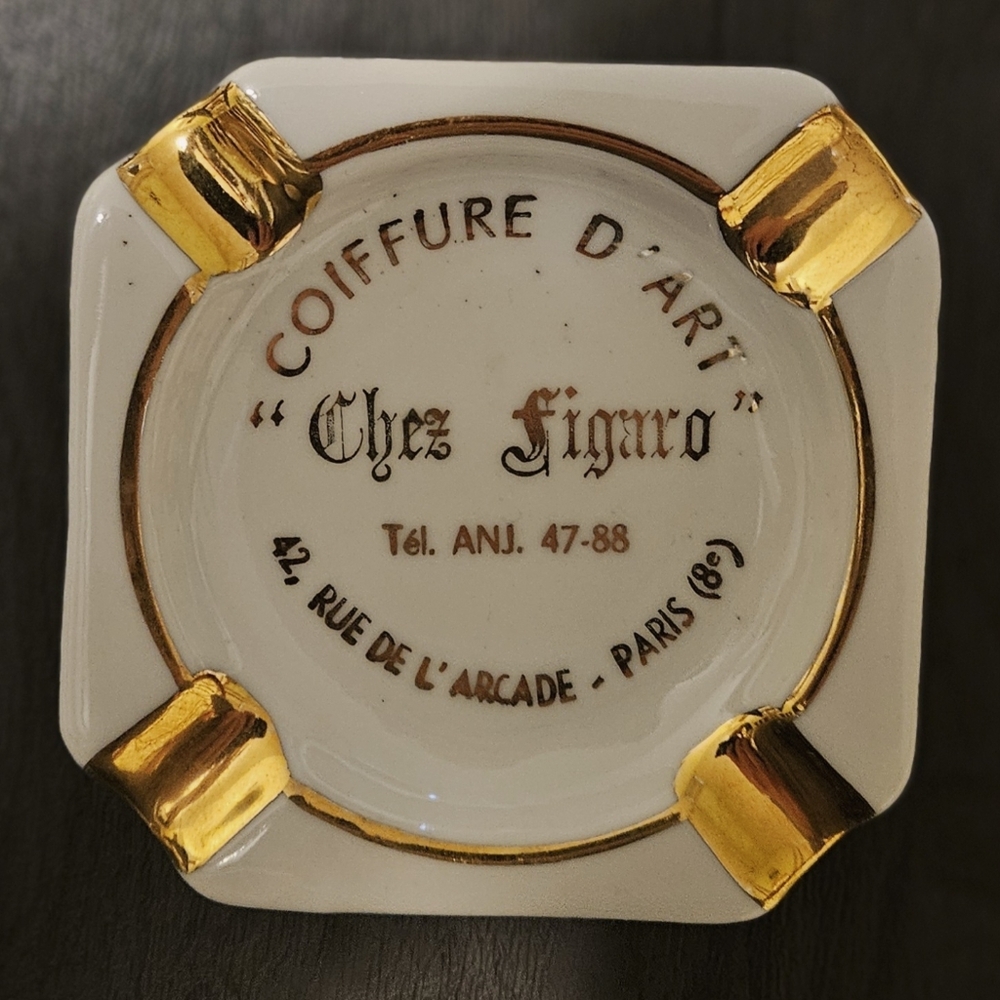 Antique French Ashtray Limoge From Barbershop